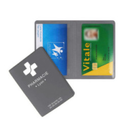 Etui cartes double standard éco recyclé marquage 1 couleur