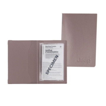 Porte-papiers voiture gomme unie marquage en creux