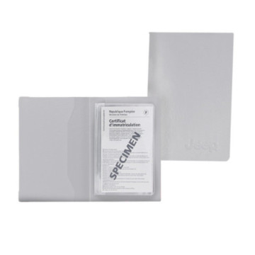 Porte-papiers voiture gomme unie marquage en creux