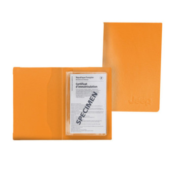 Porte-papiers voiture gomme unie marquage en creux