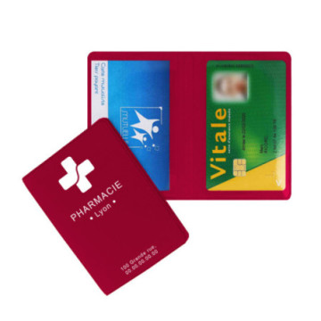 Etui cartes double gomme unie marquage 1 couleur