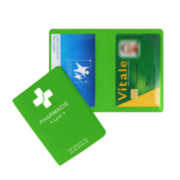 Etui cartes double gomme unie marquage 1 couleur