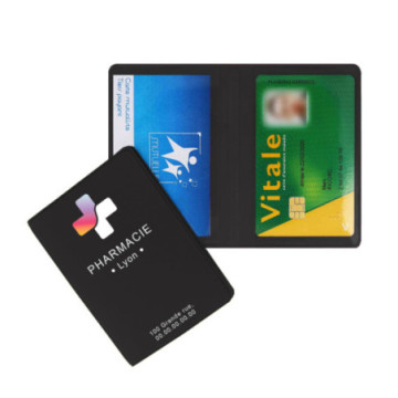 Garde-ordonnances et porte-cartes gomme unie marquage quadri