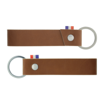 Porte-clés en cuir végétal incrustation