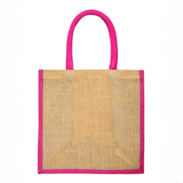 Sac cabas en jute avec anses colorées Ubag®