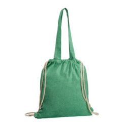 Sac shopping en coton coloré recyclé et rPET avec cordelettes Ubag®