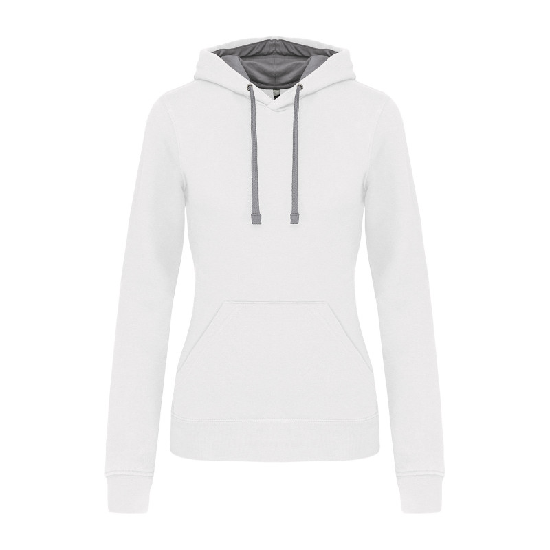 Sweat-shirt femme à capuche Kariban® blanc