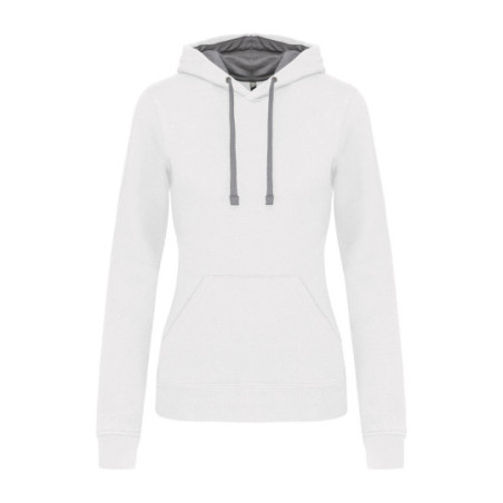 Sweat-shirt femme à capuche Kariban® blanc