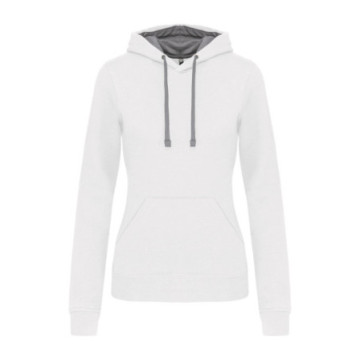 Sweat-shirt femme à capuche Kariban® blanc