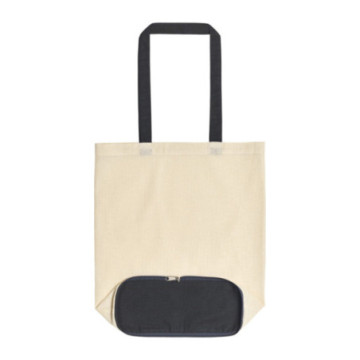 Sac pliable en coton bicolore 120 g/m2