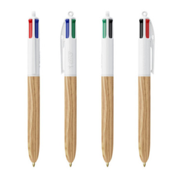 Stylo Bic® 4 couleurs Wood Style