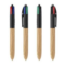 Stylo Bic® 4 couleurs Wood Style