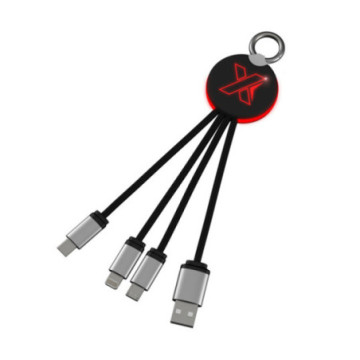 Câble de charge rapide en ABS et rPET logo lumineux SCX®