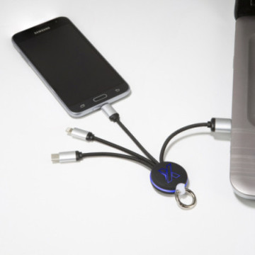 Câble de charge rapide en ABS et rPET logo lumineux SCX®