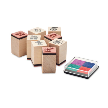 Tampons de Noël en bois