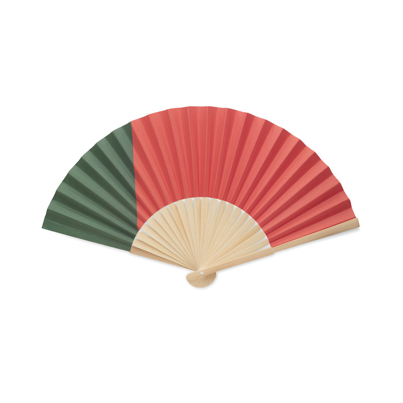 Eventail motif drapeau en bambou
