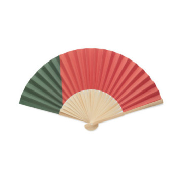 Eventail motif drapeau en bambou