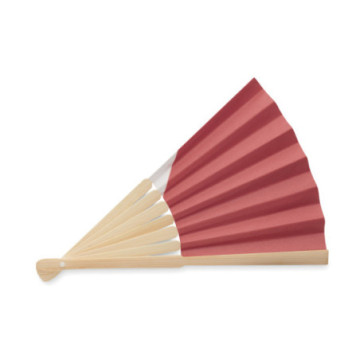 Eventail motif drapeau en bambou