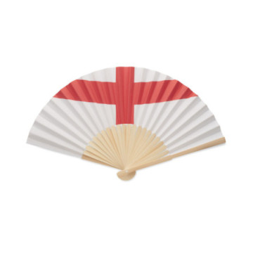Eventail motif drapeau en bambou