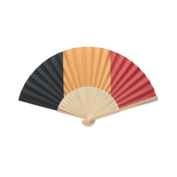 Eventail motif drapeau en bambou