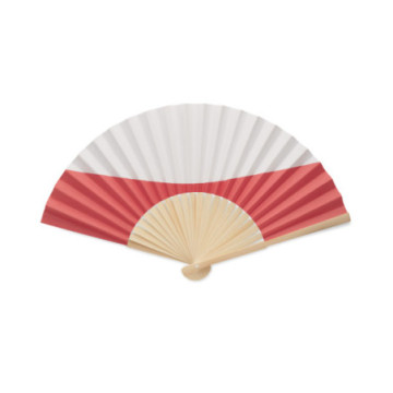 Eventail motif drapeau en bambou