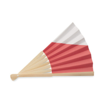 Eventail motif drapeau en bambou