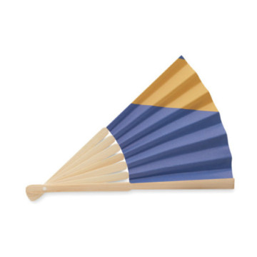 Eventail motif drapeau en bambou