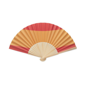 Eventail motif drapeau en bambou
