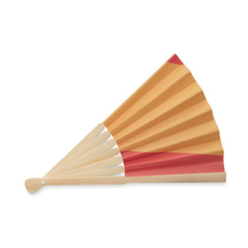 Eventail motif drapeau en bambou