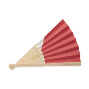 Eventail motif drapeau en bambou