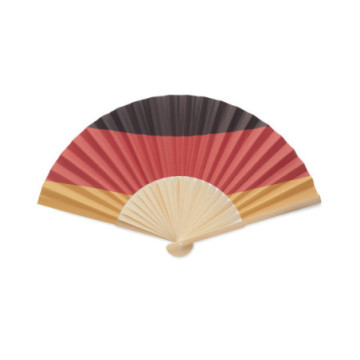 Eventail motif drapeau en bambou