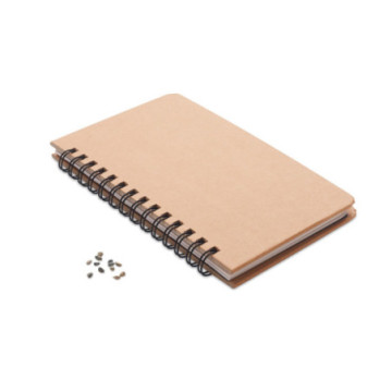 Carnet à spirales A5 avec graines