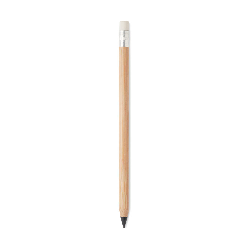 Stylo sans encre en bambou tête gomme