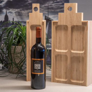 Coffret à vin simple en plateau pour tapas en bois