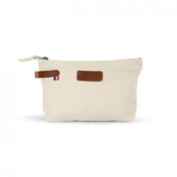Pochette en coton biologique GOTS attributs cuir