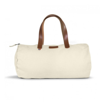 Sac polochon en coton biologique GOTS attributs cuir