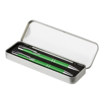 Parure de stylo bille et porte-mines en aluminium