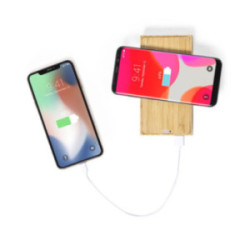 Batterie de secours solaire 10000 mAh en bambou FSC