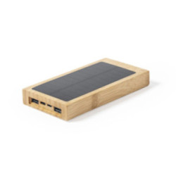 Batterie de secours solaire 10000 mAh en bambou FSC