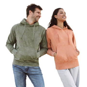 Sweat-shirt à capuche effet jean délavé