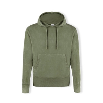 Sweat-shirt à capuche effet jean délavé