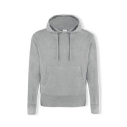 Sweat-shirt mixte à capuche effet jean délavé