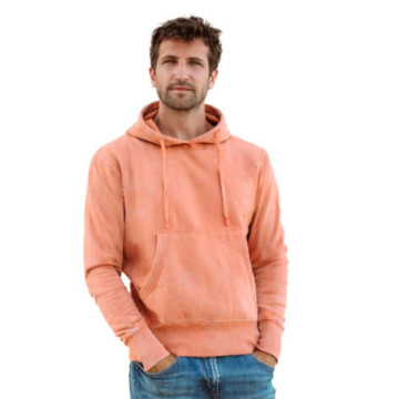 Sweat-shirt à capuche effet jean délavé