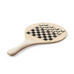 Raquettes de plage en bois et canne de blé