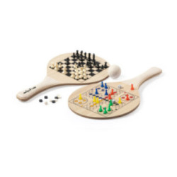 Raquettes de plage en bois et canne de blé