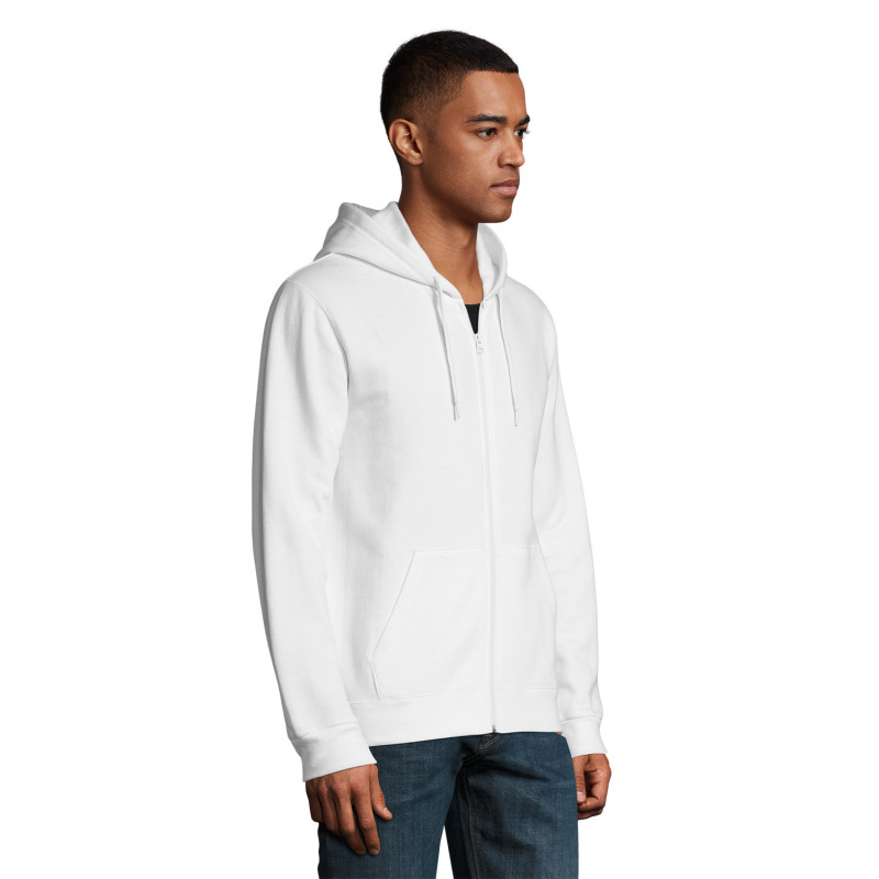 Sweat-shirt zippé à capuche Sol's® Stone blanc