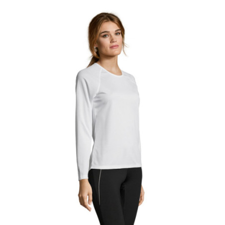 Tee-shirt femme Sol's® Sporty manches longues blanc