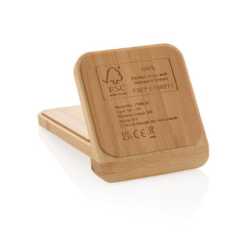 Chargeur à induction support téléphone bambou FSC
