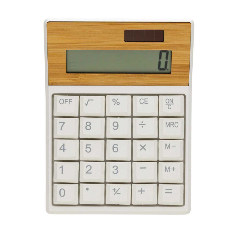 Calculatrice en bambou et plastique recyclé RCS