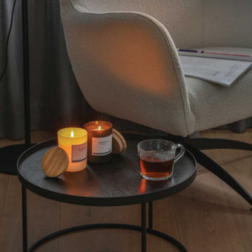 Bougie parfumée dans verre Ukiyo® avec couvercle en bambou
